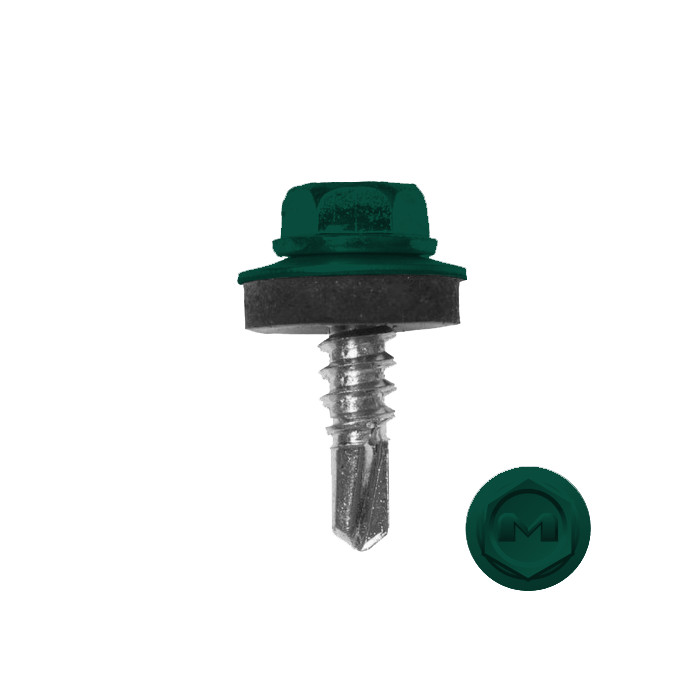 Саморез по металлу Daxmer 5,5х19 (250шт) сверло №3 RAL 6036