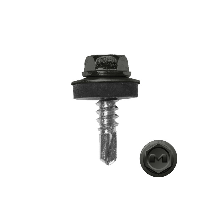 Саморез по металлу Daxmer 5,5х19 RAL 7022 (250) сверло №3